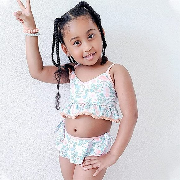 SWIMSOBO  Girls Mermaid Ruffle Two Piece Bikini Bathing Suit Set    A193-30 - Picture 3 of 7